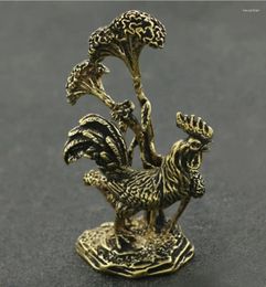 Decorative Figurines Brass Official Cock Antique Bronze Ornament Solid Pure Copper