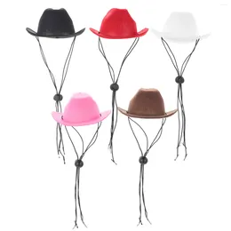 Dog Apparel 5 Pcs Cosplay Accessories Pet Cowboy Hat Adorable Puppy Cat Party Wear-resistant Kitten Household