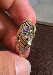 14K Gold 3 Carats Diamond Ring for Men Rock 14k Gold Jewelry Anillo Esmaltado Silver 925 Jewelry Bague Diamant Bizuteria Rings LJ27817308