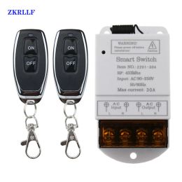 System 433MHZ Wireless Remote Switch AC 110V/120V/220V/ 30A 1CH Relay RF Remote Control Light Switches for Pump Security Systems