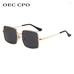 Sunglasses OEC CPO Fashion Square Men Brand Designer Vintage Metal Sun Glasses For Women Retro Travel UV400 Eyewear Oculos