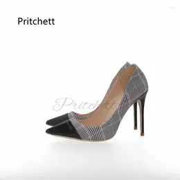 Dress Shoes Patent Leather Striped Patchwork High Heels Pointed Toe Shallow Stiletto Women's Pumps Party Office Wedding Autumn