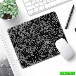 Mouse Pads Wrist Rests Black And White Gaming Mouse Pad Small Mouse Mat Computer Deskpad Gamer MousePad Locking Edge Keyboard Mats 25x20cm