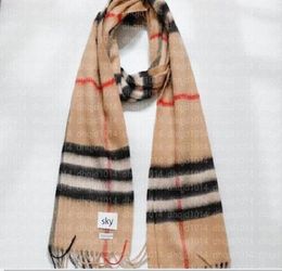 2024 New top female designer scarfs Fashion 100% cashmere plaid scarf Winter men long Scarf size 180x32cm
