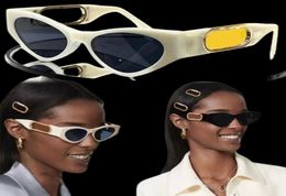 Luxury designer O Lock White acetate sunglasses FOL029 Temple Gold Metal Oversized OLock Logo Cat Eye Acetate Official Website Sta5369857