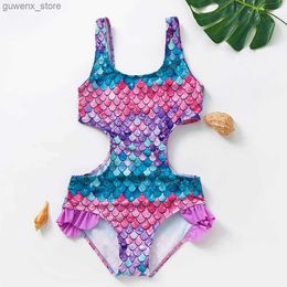 One-Pieces Girls Swimwear 2~14Years Children Swimsuit One Piece Girls Swimsuit Kid girls Bathing suit Beach wear Swimming outfit Y240412