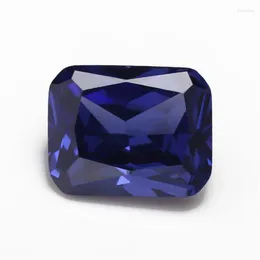 Loose Diamonds Jewellery Stone Rectangular Chamfered Tanzanite Blue Cubic Zirconia9x11mm Suitable For Making & DIY