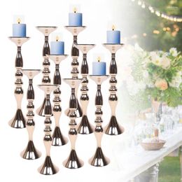 Vases 10pcs 50CM Gold Centerpieces Candle Holder Flower Stand Rack Vase For Party Wedding Decoration