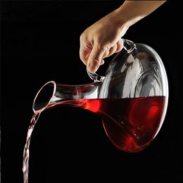 1500ML Big Decanter Handmade Crystal Red Wine Brandy Champagne Glasses Jug Pourer Aerator for Family Bar 240415