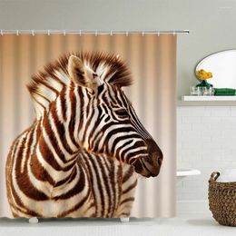 Shower Curtains Zebra Animals Bathroom Curtain Waterproof With Hooks 3d Printing 180 200cm Decoration Bath Screen