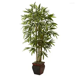 Decorative Flowers Bamboo Artificial Plant With Planter Green
