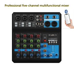 Mixer 5 Way Computer Recording Free Drive Sound Card Mixing Console Mixer Audio Professional Pro Audio Equipment Interface Processor