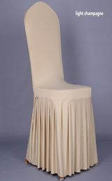 Wedding Banquet Chair cover High Quality Chair skirt Protector Slipcover Decor Pleated Skirt Style Chair Covers Elastic Spandex WT8630541