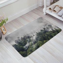 Carpets Green Tree Smog Filled Mountain Scenery Living Room Doormat Carpet Coffee Table Floor Mat Study Bedroom Bedside Home Decor Rug