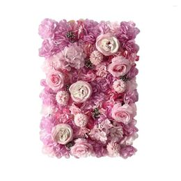 Decorative Flowers 2024 Wedding Artificial Wall Panel Backdrop Faux Roses For Party Bridal Shower Outdoor Home Decoration