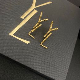 Designers New Gold Plated Earrings Micro Fashionable Charm Girl Design High Quality Earrings High Quality Trendy Letter Earrings Boutique Gifts