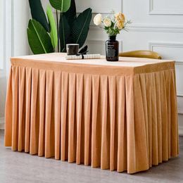 Table Cloth 1Pcs Solid Velvet Tablecloth Rectangular Conference Exhibition For Wedding Event Party Desk Skirt Decoration