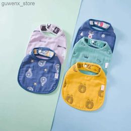 Bibs Burp Cloths Muslin Bibs U Type Baby Bibs Cotton 6 Layers Soft Comfortable Breakfast Lunch Dinner Eating Burp Cloths Babys Goods Baby Bibs Y240415Y24041787NO