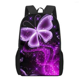 School Bags Butterfly Blue Painting Watercolour For Boys Girls 3D Print Backpacks Kids Bag Kindergarten Backpack Men Child