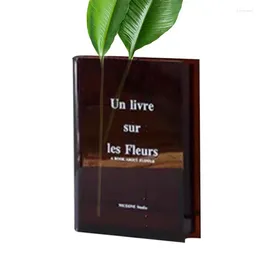 Vases Acrylic Book Shaped Vase Clear For Flowers Purse Handmade Flower Home Gifts Supplies