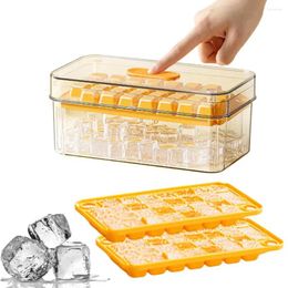 Baking Moulds Refrigerator Ice Maker Spill-resistant Cube Trays With Lid Bin For Freezer Easy Release Moulds Whiskey Mess-free