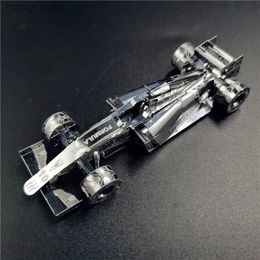 3D Puzzles IRON STAR Stainless Sliver 3D Metal Puzzle F1 Racing Vehicle Assembly Model DIY 3D Laser Toys for Children Adult Gift Y240415