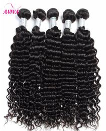 Brazilian Deep curly Virgin Hair Weaves 3pcslot Natural Color Jerry Curly 100 Human Hair Extensions Bundles Can be dyed1792032