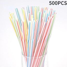 Drinking Straws 500Pcs Disposable Milk Tea Bar Home Accessories Plastic Confinement Children Colour Wholesale