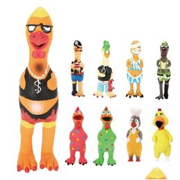 Dog Toys & Chews Spots Screaming Chicken Toy Assorted Colours Bite Resistant Clean Teeth Latex Vocal With Thorns Drop Delivery Home Gar Dh1Df