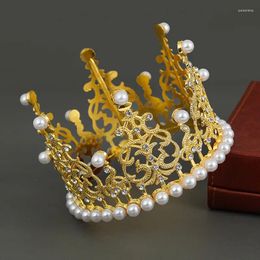 Party Supplies Imitation Pearl Crown Cake Topper Decoration Wedding Birthday Ornament