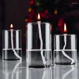 Candle Holders Handcraft Glass Oil Lamp Wedding Decoration Friend Gift Holder Cylindrical