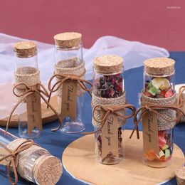 Gift Wrap Mini Cork Stopper Glass Bottle Wish Hanging Decoration Transparent Candy Favors Jars Containers Wedding Party Guests
