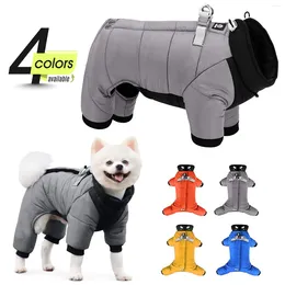 Dog Apparel Reflective Cold Weather Coats 4-Leg With Built-in Harness-Water-Resistant Windrpoof Snowsuit Winter For Outdoor Hiking