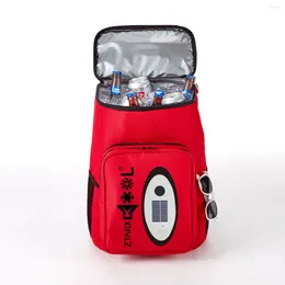 Storage Bags Outdoor Picnic Bag Solar Energy Charging Fresh Ice LED Bluetooth Sound Double Shoulder