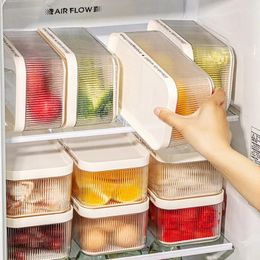 Storage Bottles Refrigerator Organizer Bins With Lids Drainage Plastic Pantry Organization Vegetable Fruit Egg Fridge Containers