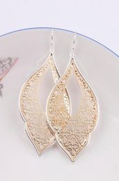 Dangle Chandelier Drop 2021 Graceful Arabesque Teardrop Earrings For Women Gold Filigree Heart Whole5679373