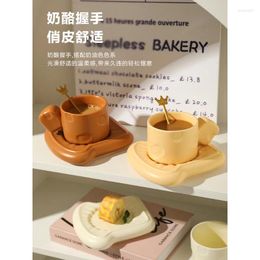 Mugs Creative Mug Cute Ceramic Coffee Cup Water Girls' High Beauty Dish Set