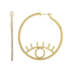 gold plated micro pave cz circle hoop turkish evil eye earring fashion lucky sign girl lady gift jewelry eye design8226258