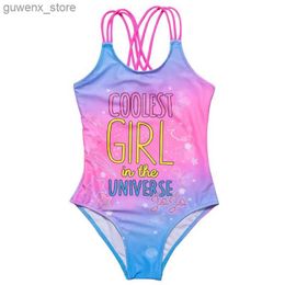 Jednoczęściowe bandaż najfajniejsze dziewczęta kostium kąpielowy 2024 Pływanie na plaży Summat Summer Nowe dzieci Monokini Dzieci dzieci One Piece Squywear XA009 Y240412