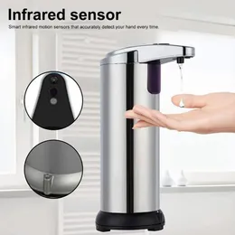 Liquid Soap Dispenser Touchless Stainless Steel Infrared Sensor Dual Button Control Automatic For Bathroom