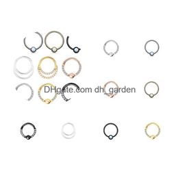 Beaded Diamond Anti Allergy Stainless Steel Nose Ring Stud Screws Rose Ball Piercing Rings Women Jewelry Will And Dandy Gif Dhgarden Dhjtc