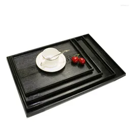 Tea Trays 3 Sizes Wooden Serving Tray Rectangle Food Butler Dinner Breakfast Wood Coffee Cup Drip For Home Kitchen