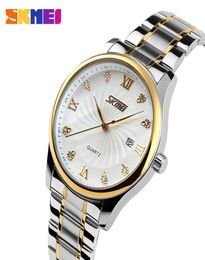 SKMEI Fashion Mens Watches Top Brand Luxury Business Watch Men Stainless Steel Strap Quartz Wristwatches Relogio Masculino 91012935041