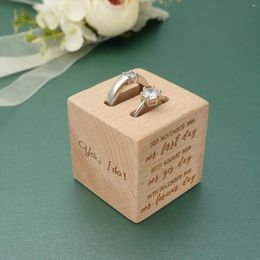Decorative Plates Custom Wedding Ring Box Engraved Wooden Holder Personalised Bearer Engagement Proposal