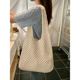 Shoulder Bags Hand-woven Knit Purse Vintage Tote Women Bag Wool Shopping 01-SB-zzstbz