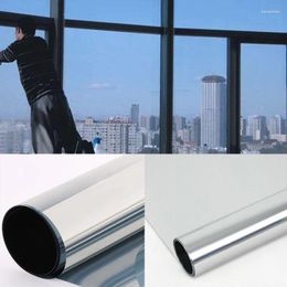 Window Stickers 50 100cm Waterproof Silver Film One Way Mirror UV Rejection Insulation Privacy Home Office Decoration