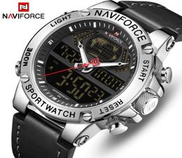 NAVIFORCE Top Brand Mens Fashion Sport Watchs Men Leather Waterproof Quartz Wristwatch Military Analog Digital Relogio Masculino2878701