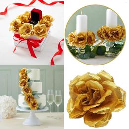 Decorative Flowers 50pc Simulation 8CM Rose Flower Wedding Wall Green Arrangement Headdress Silk Cloth Roses Garland