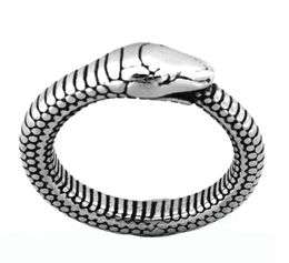 FANSSTEEL STAINLESS STEEL MENS JEWELRY PUNK RING VINTAGE SERPENT RING ANIMAL BIKER RING GIFT FOR BROTHERS FSR20W18337u5972909