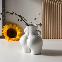 Vases Human Body Shape Home Decor Art Ceramic Flowers Vase Living Room Decoration Flower Pots Dropship